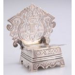 A LATE 19TH CENTURY RUSSIAN SILVER SALT THRONE