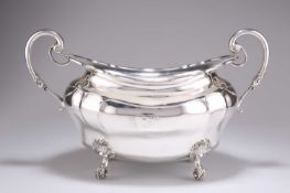 AN EDWARDIAN LARGE SILVER BOWL