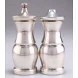 AN AMERICAN STERLING SILVER PEPPER MILL AND SALT SHAKER