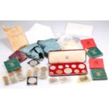 AN ELIZABETH II 1953 PROOF SET AND A QUANTITY OF COINAGE