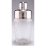 AN ART DECO SILVER-PLATED COCKTAIL SHAKER