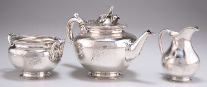 A VICTORIAN SCOTTISH SILVER THREE-PIECE TEA SERVICE