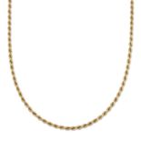 A 9 CARAT GOLD ROPE CHAIN NECKLACE