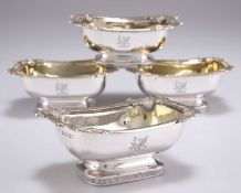 A SET OF FOUR GEORGE III SILVER SALTS