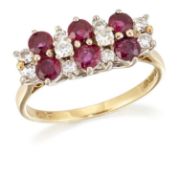 AN 18 CARAT GOLD RUBY AND DIAMOND RING