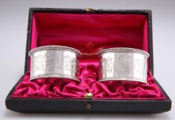 A PAIR OF VICTORIAN SILVER NAPKIN RINGS