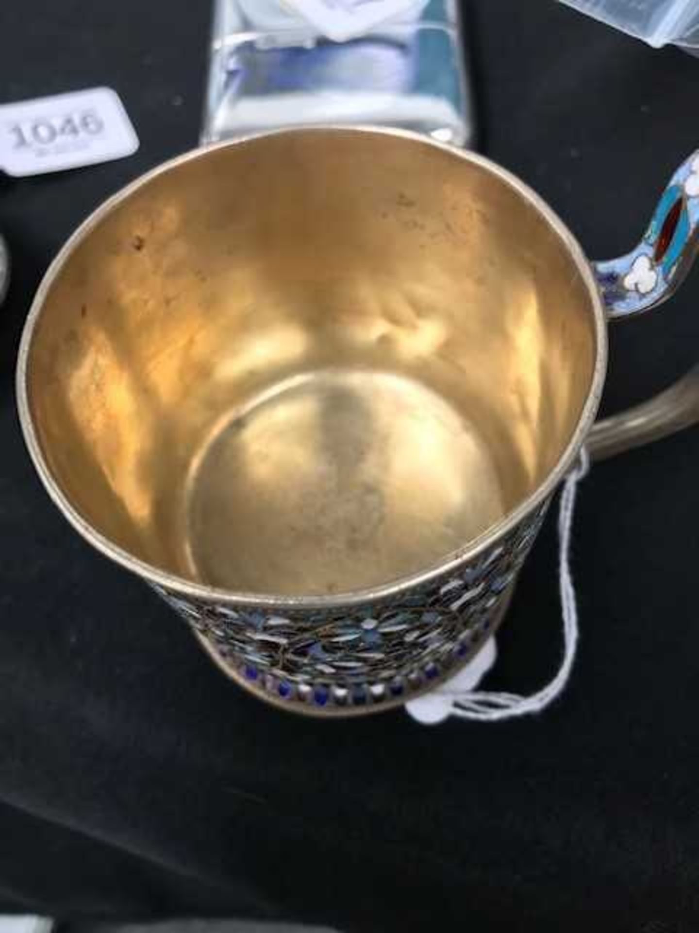 A RUSSIAN SILVER-GILT AND ENAMEL MUG AND SPOON - Image 12 of 12