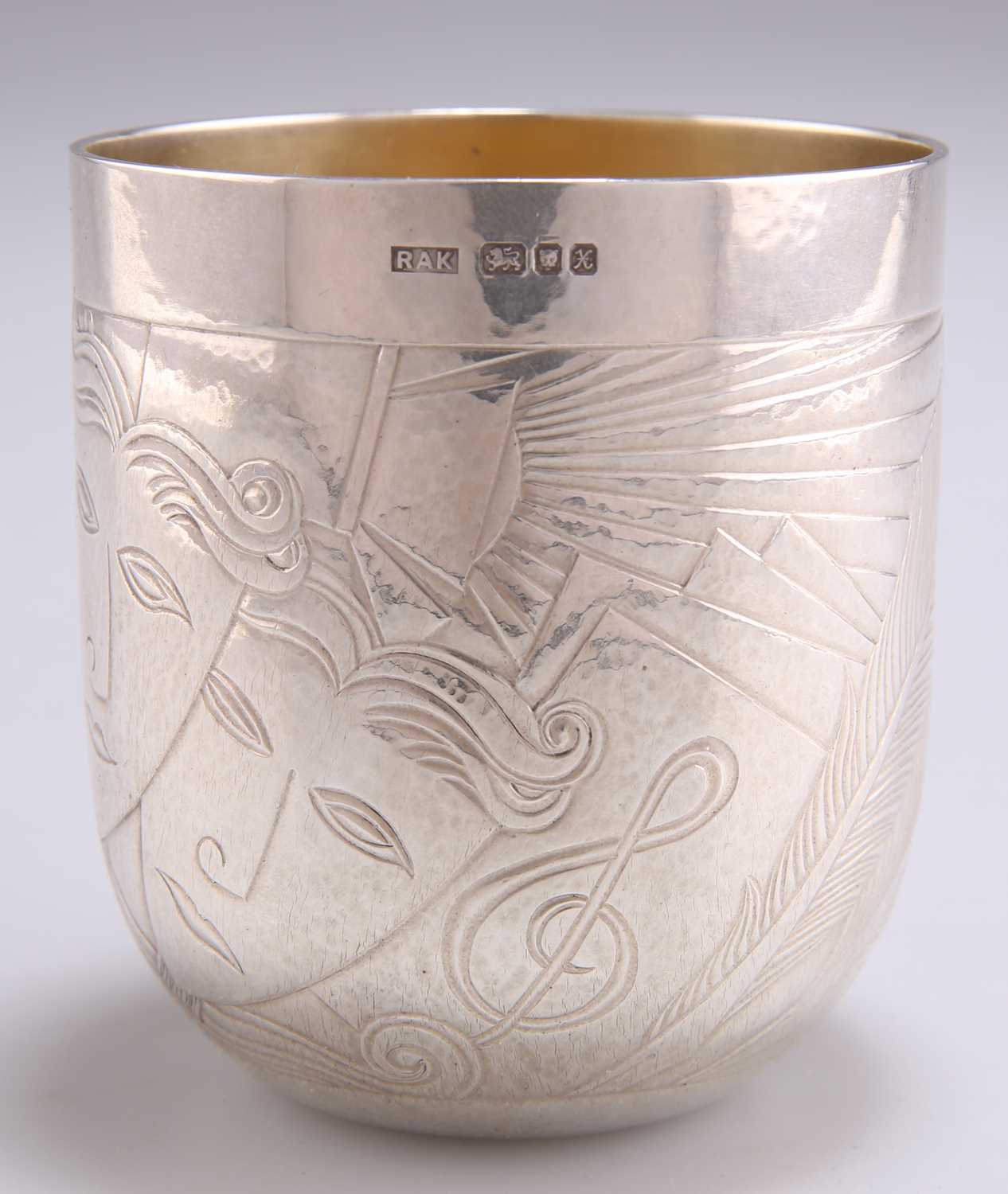 A MODERNIST SILVER BEAKER - Image 3 of 3