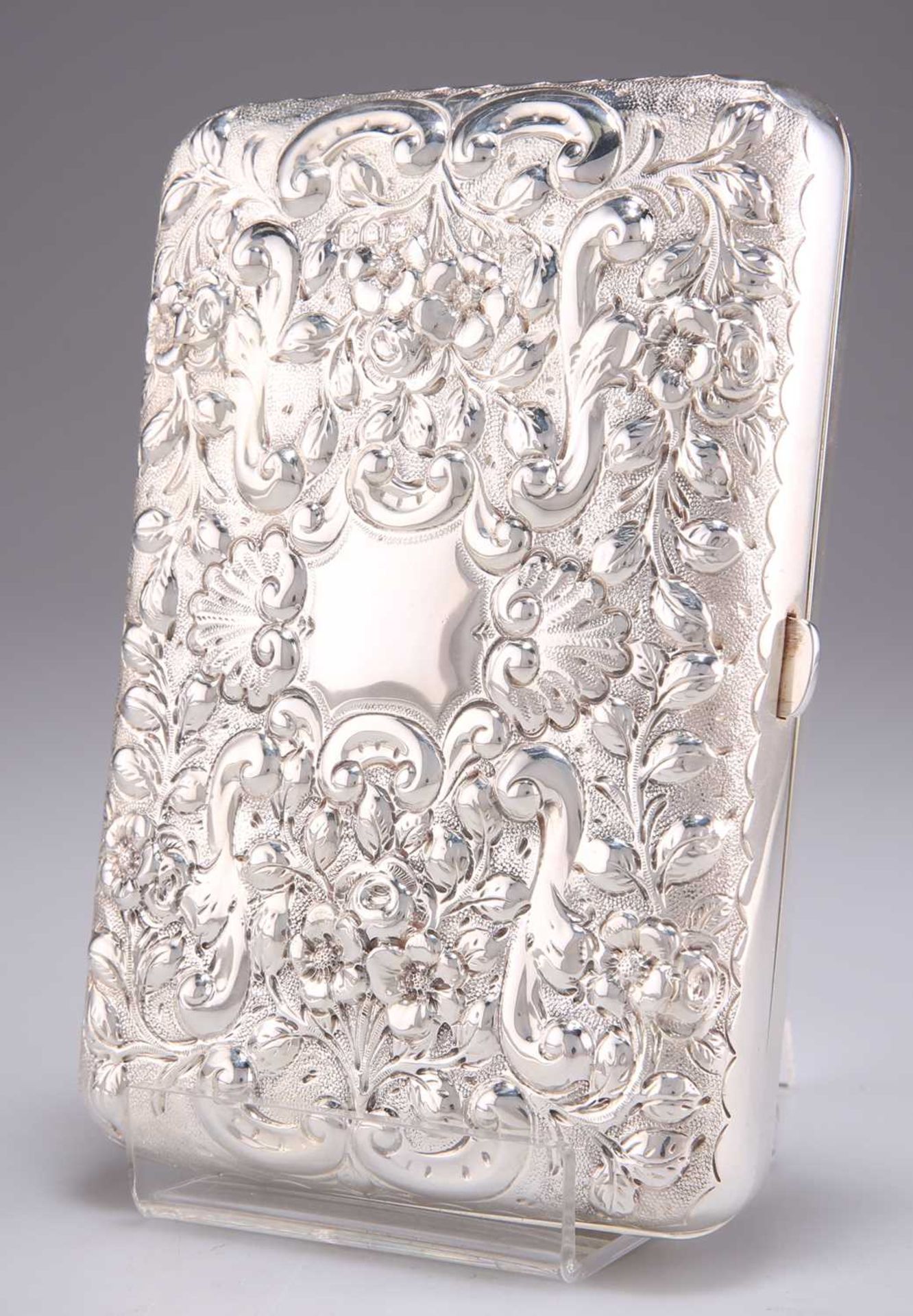 A VICTORIAN SILVER LARGE CIGAR CASE