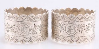 A PAIR OF VICTORIAN SILVER NAPKIN RINGS