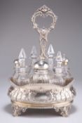 A VICTORIAN SILVER SEVEN-BOTTLE CRUET