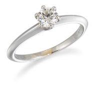TIFFANY & CO - AN 18 CARAT WHITE GOLD SOLITAIRE DIAMOND RING