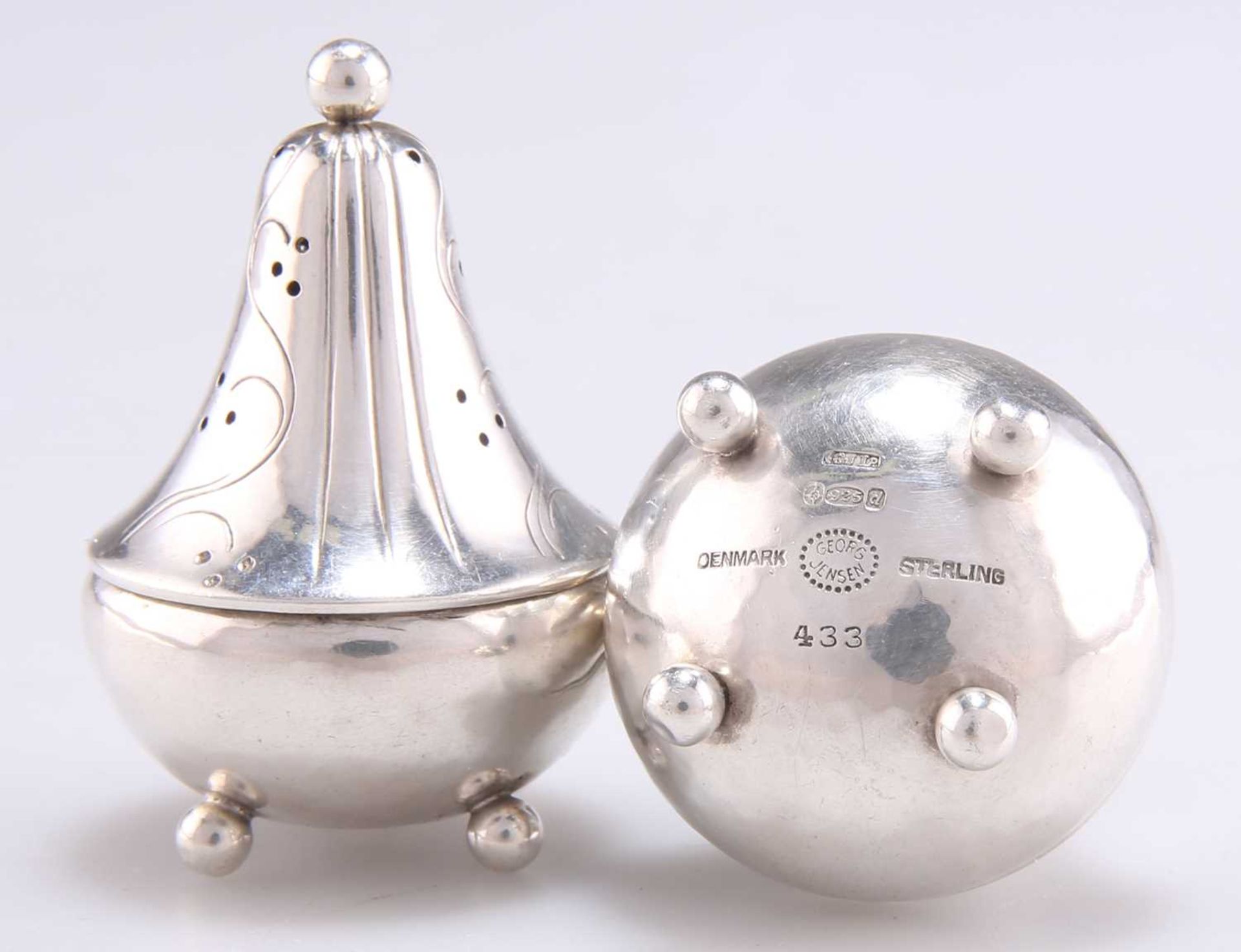 A DANISH SILVER SALT AND PEPPER - Image 2 of 2