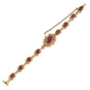 A MID 19TH CENTURY GARNET BRACELET