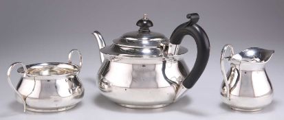 A GEORGE V SILVER THREE-PIECE TEA SERVICE