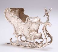 A CONTINENTAL SILVER MODEL OF A SLEIGH