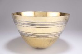 AN ELIZABETH II LARGE SILVER-GILT TUMBLER BOWL