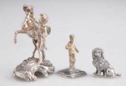 THREE MINIATURE SILVER IMPORT FIGURES