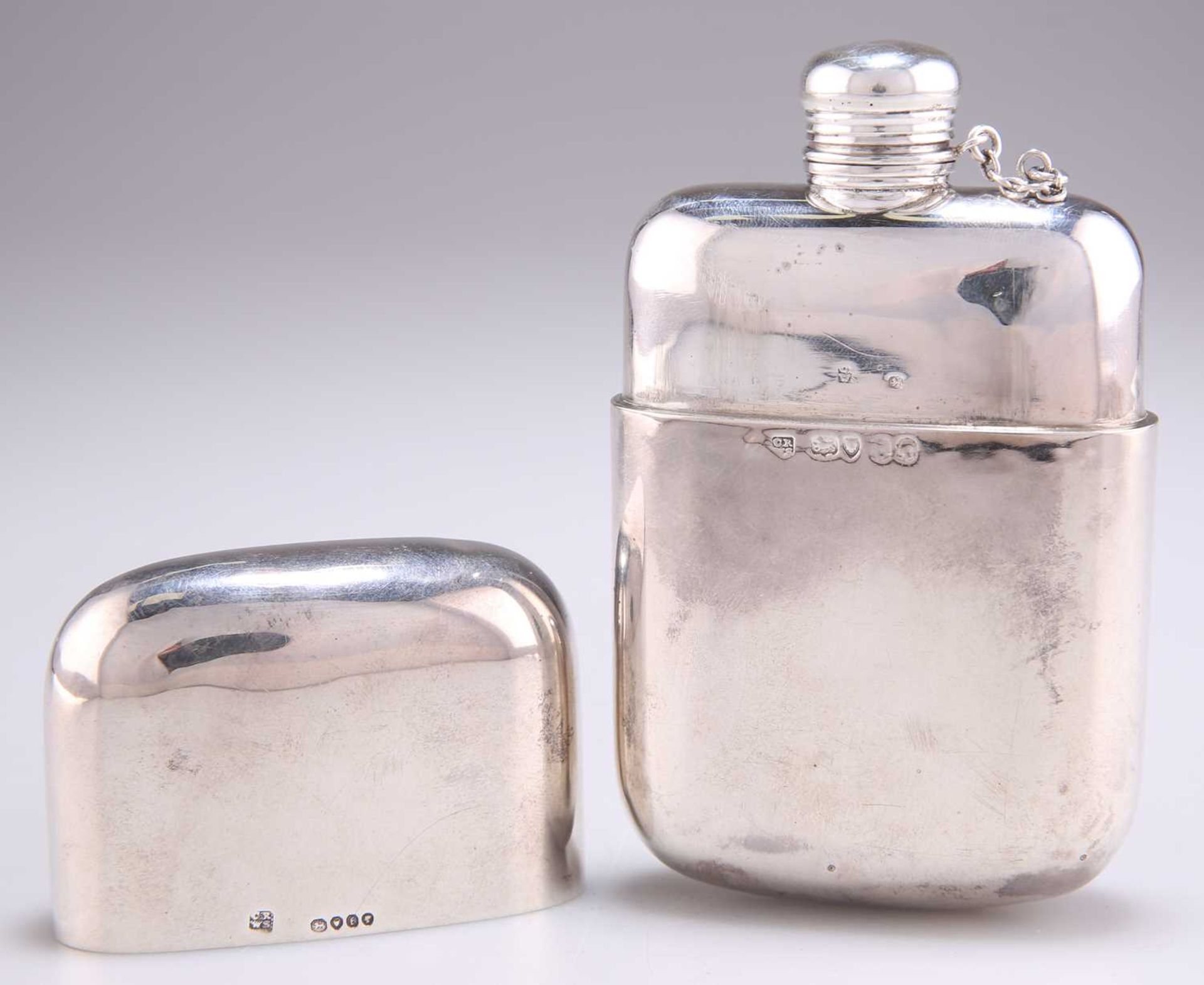 A VICTORIAN SILVER HIP-FLASK