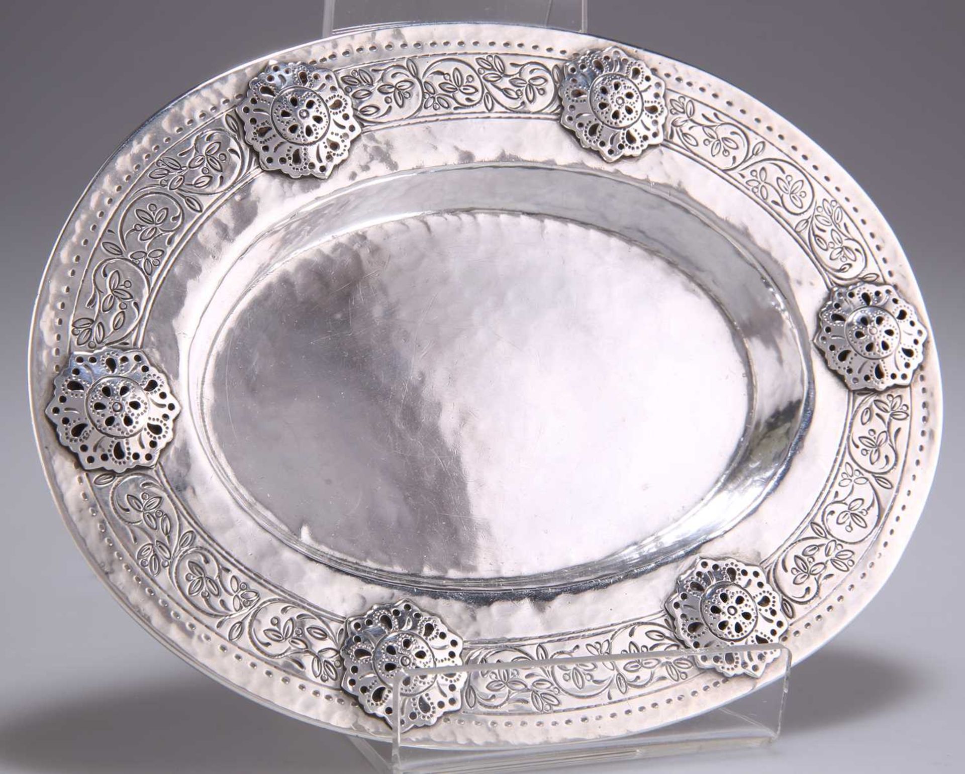 AN ARTS AND CRAFTS SILVER DISH