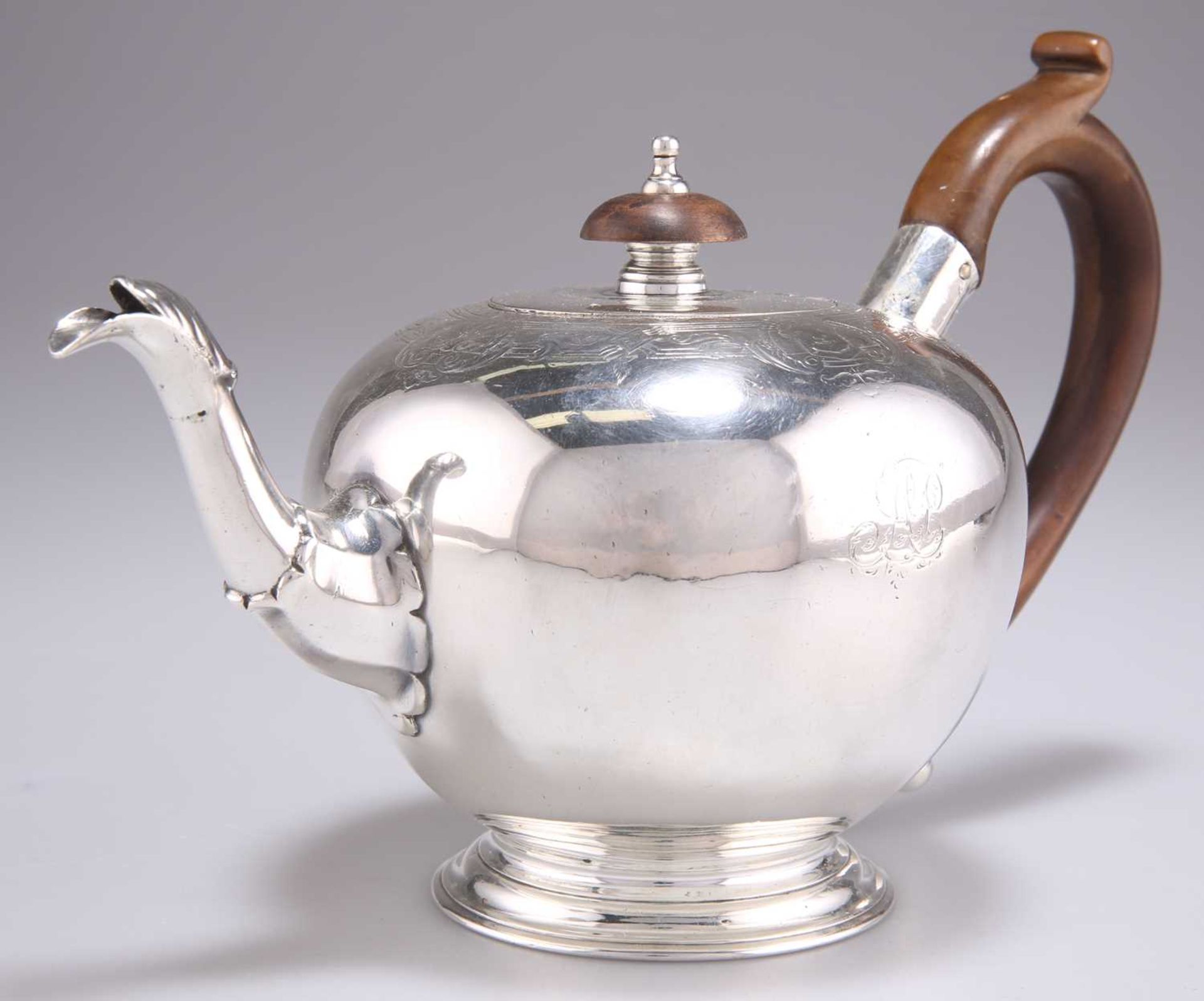 A GEORGE II SILVER TEAPOT