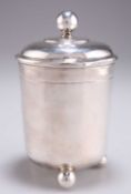 A GERMAN SILVER BEAKER AND COVER