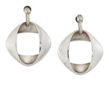 HENNING KOPPEL FOR GEORG JENSEN - A PAIR OF DANISH SILVER PENDANT EARRINGS, 190