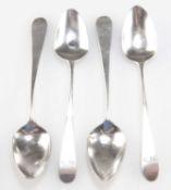 A SET OF FOUR GEORGE III SILVER TEASPOONS