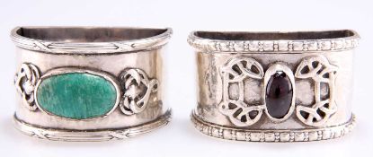 TWO ARTS AND CRAFTS SILVER NAPKIN RINGS