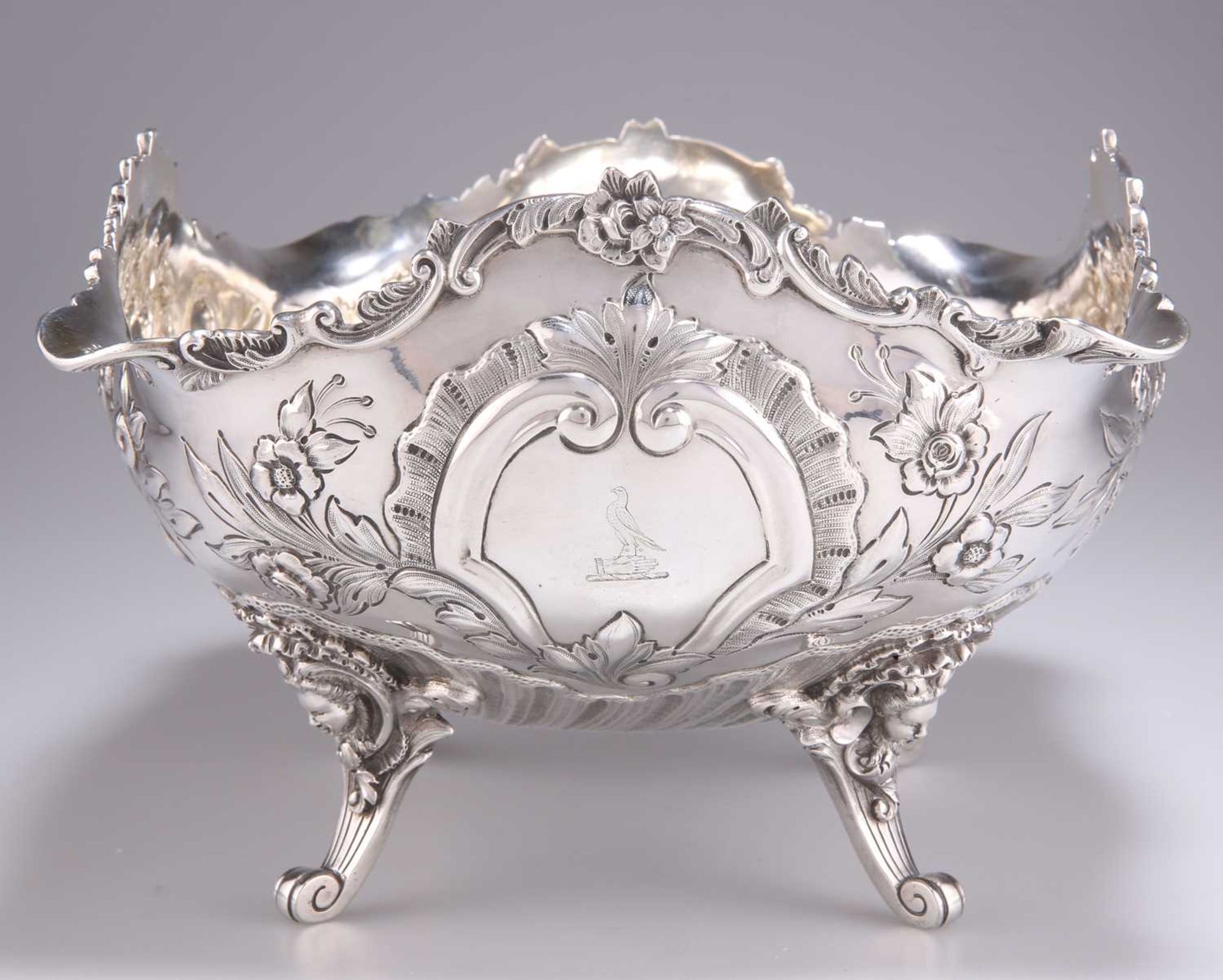 A VICTORIAN LARGE SILVER BOWL