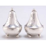 A DANISH SILVER SALT AND PEPPER