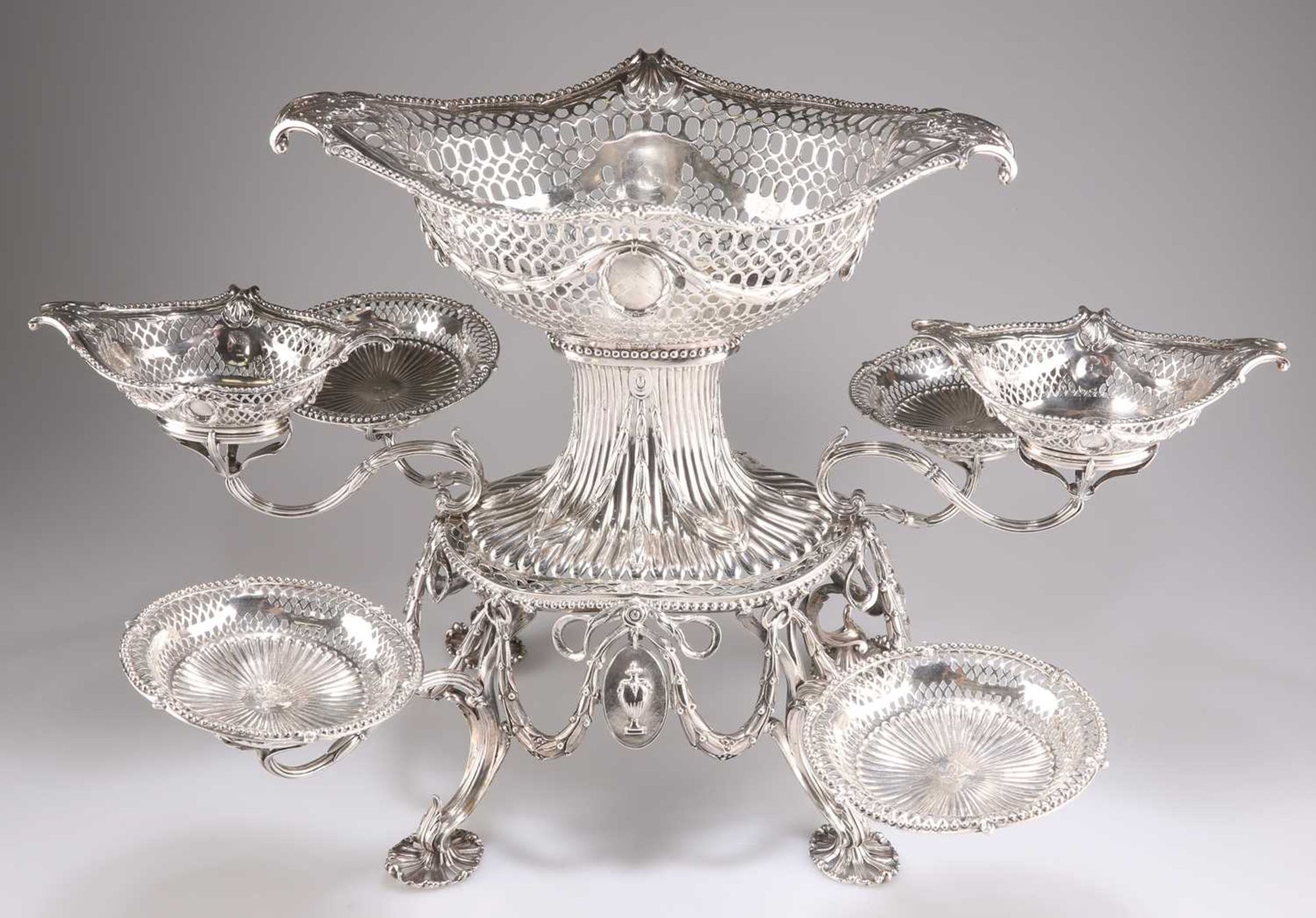 A GEORGE III SILVER EPERGNE - Image 2 of 5