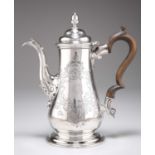 A GEORGE III SILVER COFFEE POT