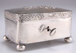 A 19TH CENTURY DUTCH SILVER TEA CADDY