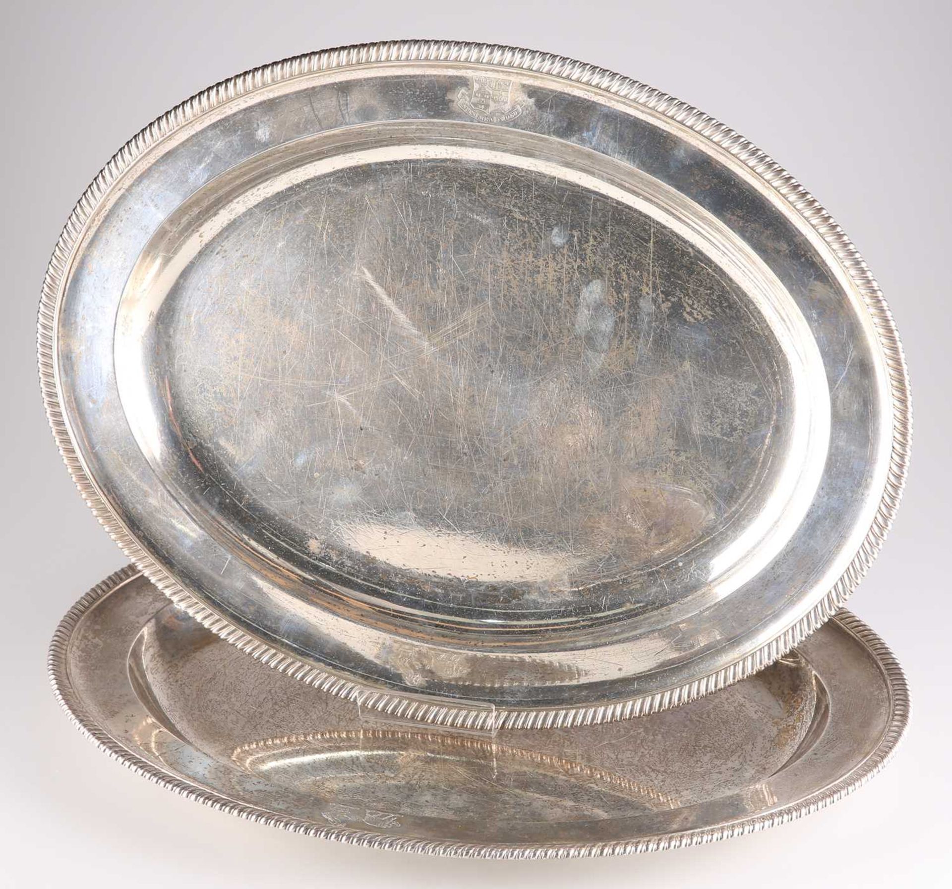 A PAIR OF GEORGE III SILVER MEAT DISHES