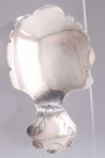 AN UNUSUAL WILLIAM IV SILVER CADDY SPOON