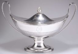 A GEORGE III LARGE SILVER TUREEN AND COVER