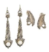 TWO PAIRS OF MARCASITE EARRINGS