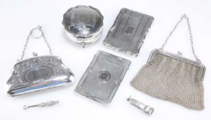 A GROUP OF SILVER, VICTORIAN AND LATER