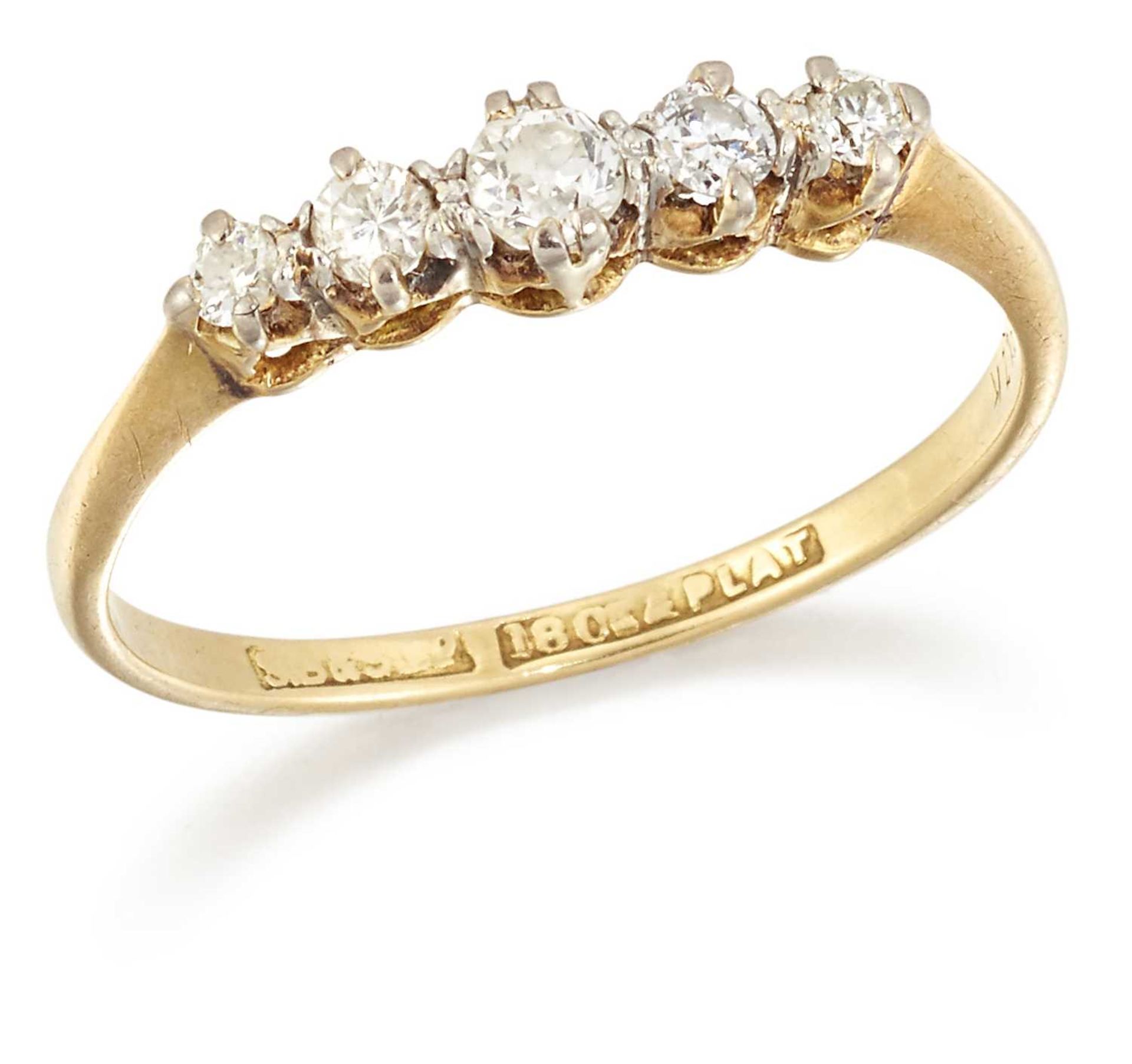 A DIAMOND FIVE STONE RING