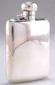 A GEORGE V SILVER HIP-FLASK