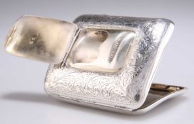 A GEORGE V SILVER CIGARETTE CASE WITH INTEGRAL VESTA