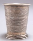 A 19TH CENTURY GERMAN SILVER COLLAPSIBLE BEAKER CUP