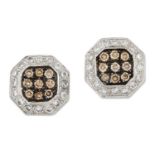 LEVIAN - A PAIR OF FANCY DIAMOND CLUSTER EARRINGS