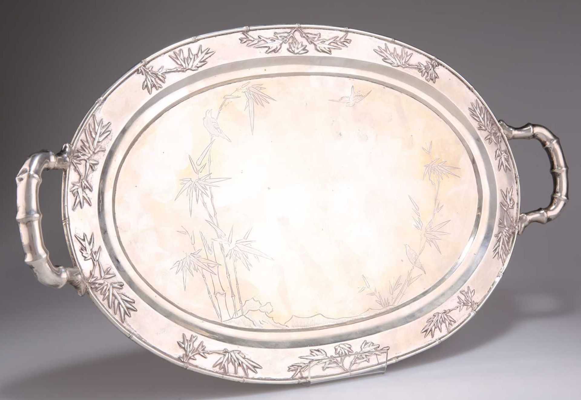 A CHINESE SILVER TRAY