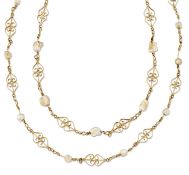CASTELLANI - A MID TO LATE 19TH CENTURY BAROQUE PEARL CHAIN NECKLACE