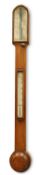 A 19TH CENTURY ROSEWOOD STICK BAROMETER, SIGNED S. LAINTON, HALIFAX