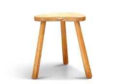 ROBERT THOMPSON OF KILBURN, A MOUSEMAN OAK MILKING STOOL