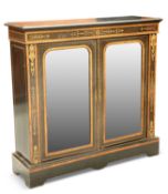 A VICTORIAN EBONISED, WALNUT AND GILT-METAL MOUNTED SIDE CABINET