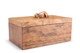 ROBERT THOMPSON OF KILBURN, A VINTAGE MOUSEMAN OAK TRINKET BOX